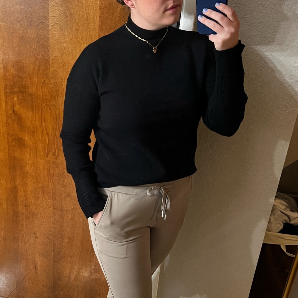 Black turtleneck sweater